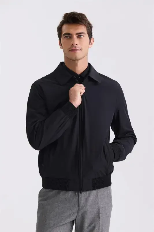 Black Comfort Fit Baby Neckline Seasonal Coat - 1