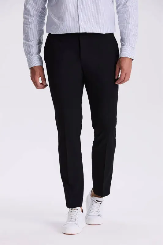 Black Comfort Fit Bamboo Blend Relaxed Fit Stretch Pants - 2