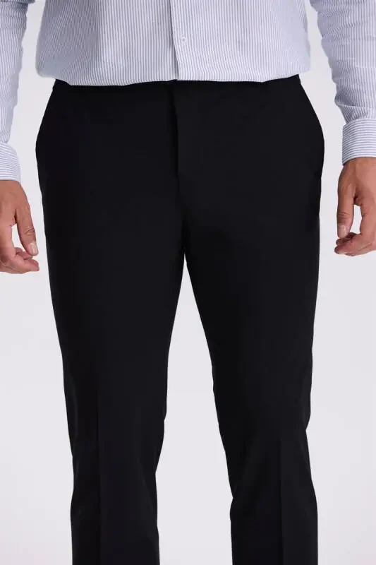 Black Comfort Fit Bamboo Blend Relaxed Fit Stretch Pants - 3