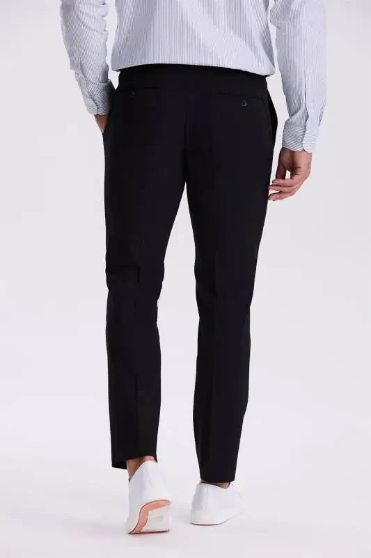 Black Comfort Fit Bamboo Blend Relaxed Fit Stretch Pants - 4