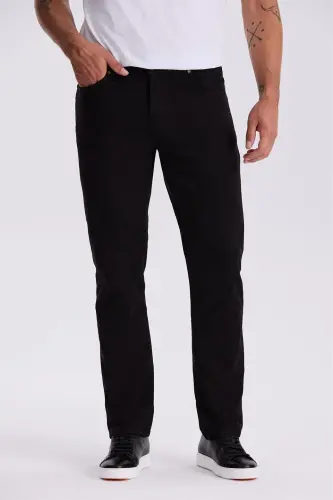 Black Comfort Fit Canvas Sports Pants 