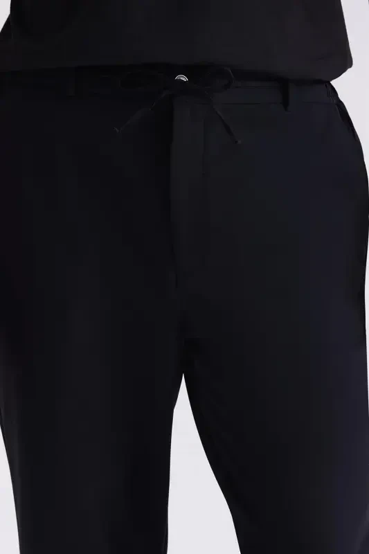 Black Comfort Fit Elastic Waist Jogger Pants - 3