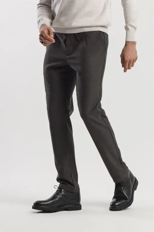 Black Comfort Fit Elastic Waistband Side Pocket Pants - 3