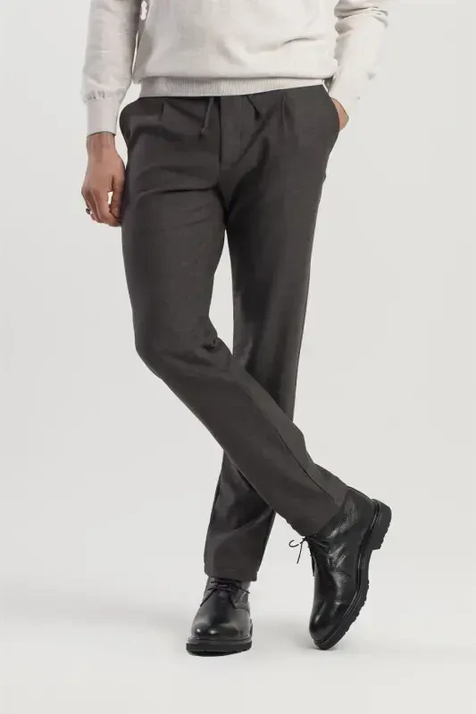 Black Comfort Fit Elastic Waistband Side Pocket Pants - 2