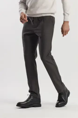 Black Comfort Fit Elastic Waistband Side Pocket Pants - 3