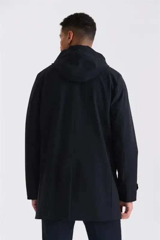 Black Comfort Fit Hoodie with Concealed Zip Classic Jacket - 4