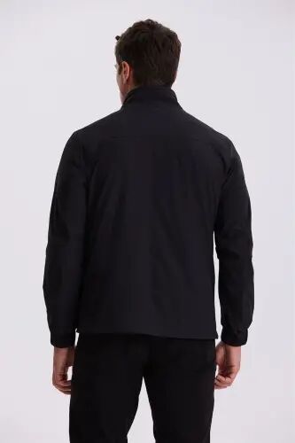 Black Comfort Fit Mock Neck Seasonal Jacket - 4