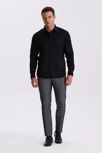 Black Comfort Fit Non-Iron 100% Cotton Non Iron Shirt - JAKAMEN (1)