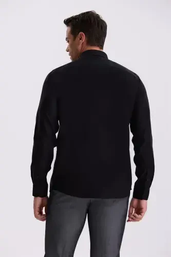 Black Comfort Fit Non-Iron 100% Cotton Non Iron Shirt - 4