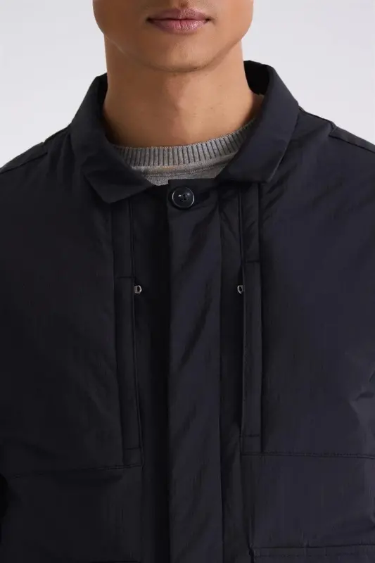 Black Comfort Fit Shirt Collar Seasonal Jacket - 3
