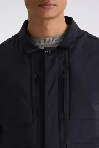 Black Comfort Fit Shirt Collar Seasonal Jacket - 3