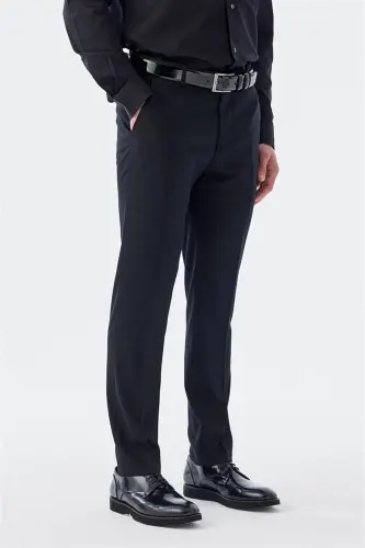 Black Comfort Fit Side Pocket Trousers - 3