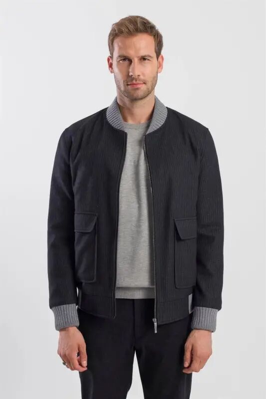 Black Comfort Fit Striped Crewneck Sweatshirt - 1