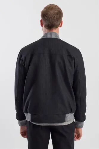 Black Comfort Fit Striped Crewneck Sweatshirt - 4