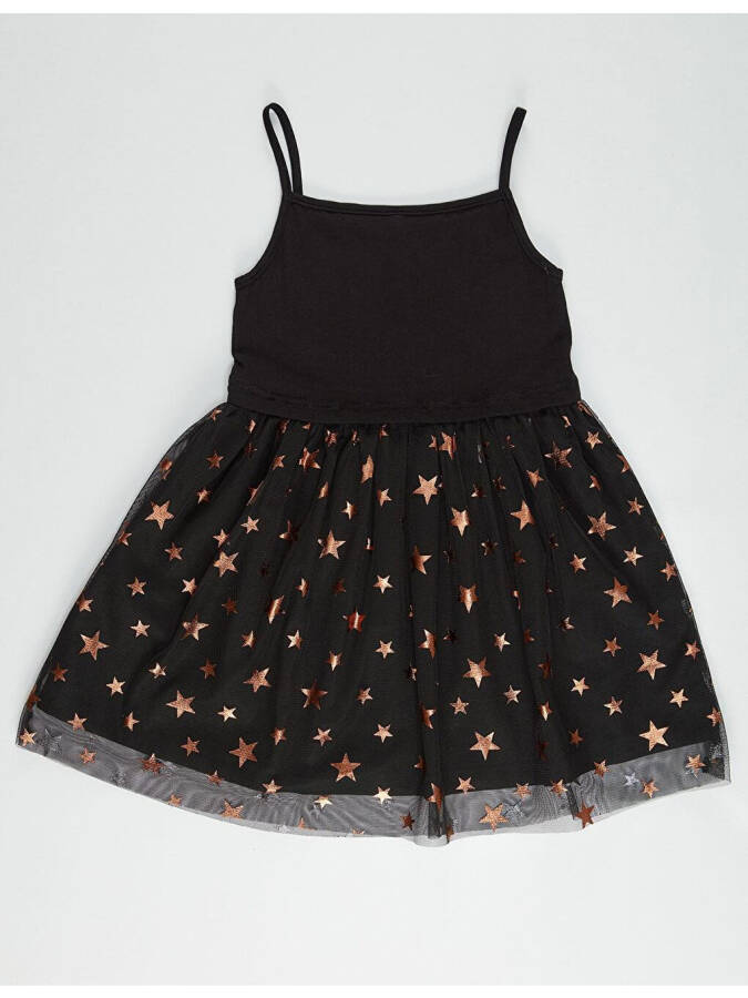 Black Copper Star Girl Dress - 4