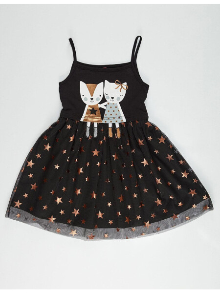 Black Copper Star Girl Dress - 5