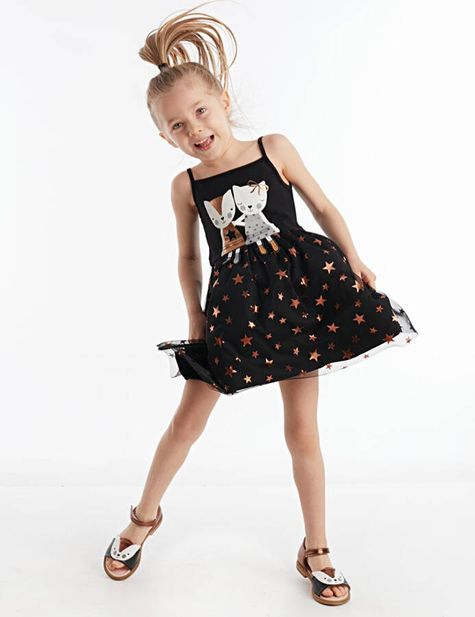 Black Copper Star Girl Dress - 6