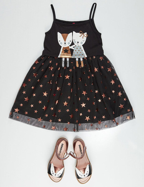 Black Copper Star Girl Dress - 8