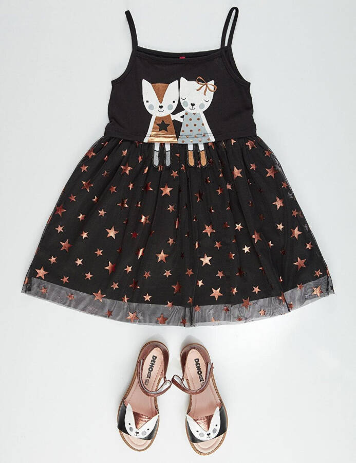 Black Copper Star Girl Dress - 8