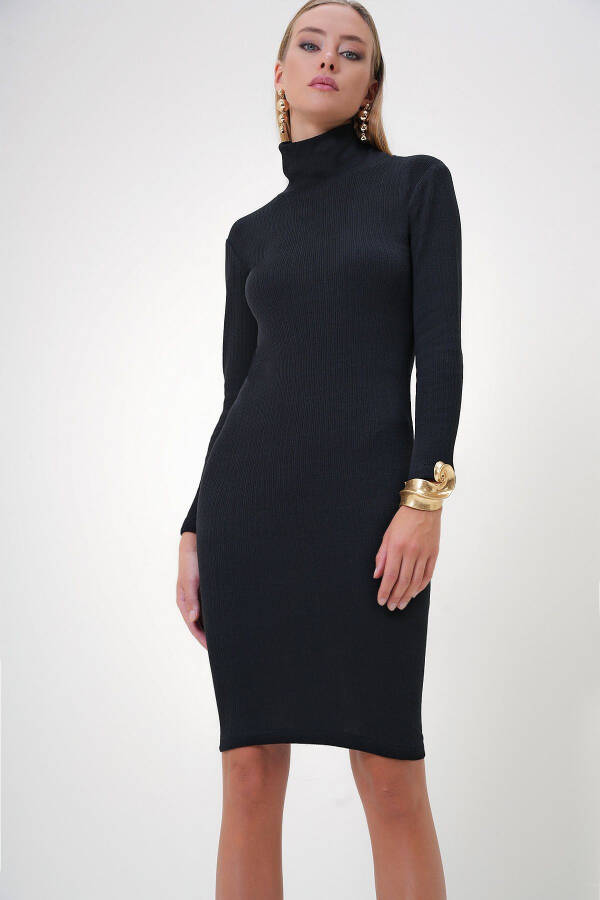 Black corset fishnet dress (ALC-X7345) - 1