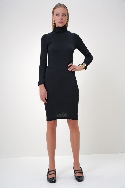 Black corset fishnet dress (ALC-X7345) - 3