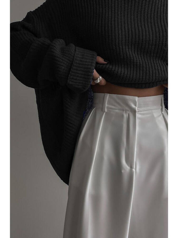 Black Crew Neck Basic Sweater MG1264 - 2