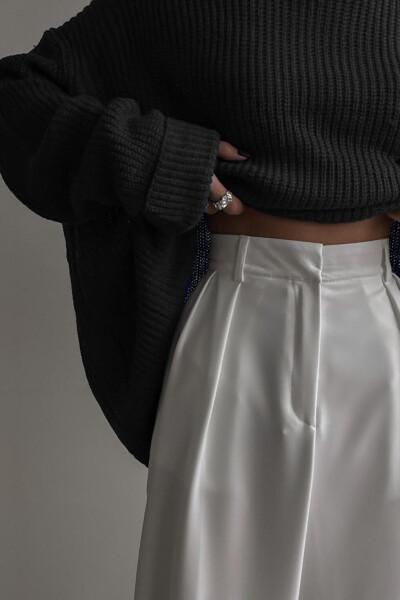 Black Crew Neck Basic Sweater MG1264 - 6