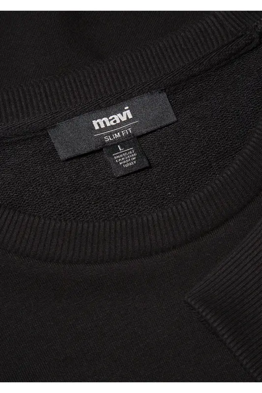 Black Crew Neck Basic Sweatshirt 065751-900 - 6