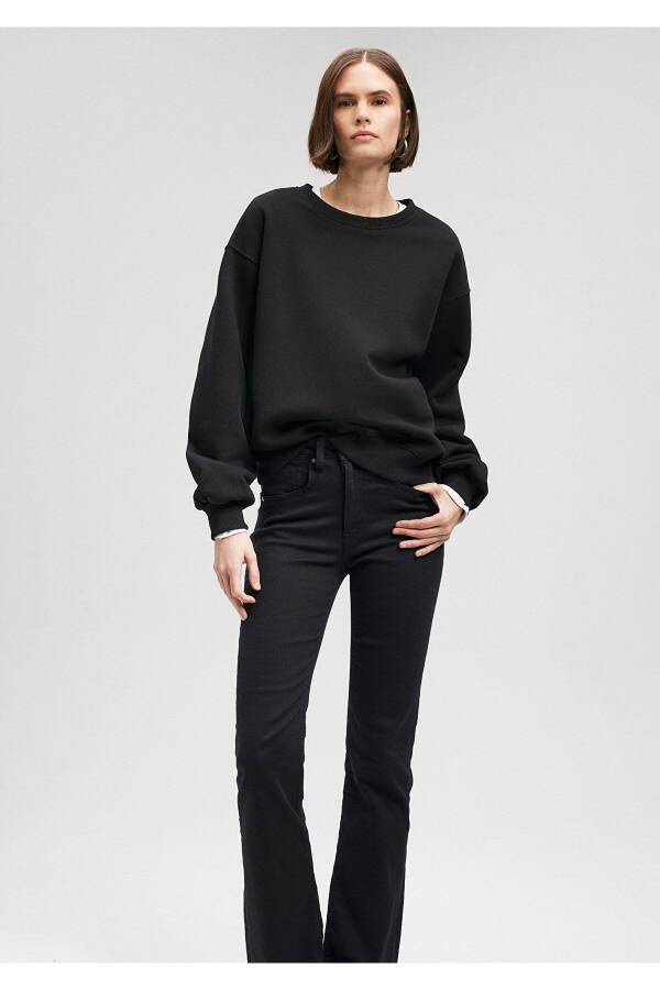 Black Crew Neck Basic Sweatshirt 1610198-900 - 22