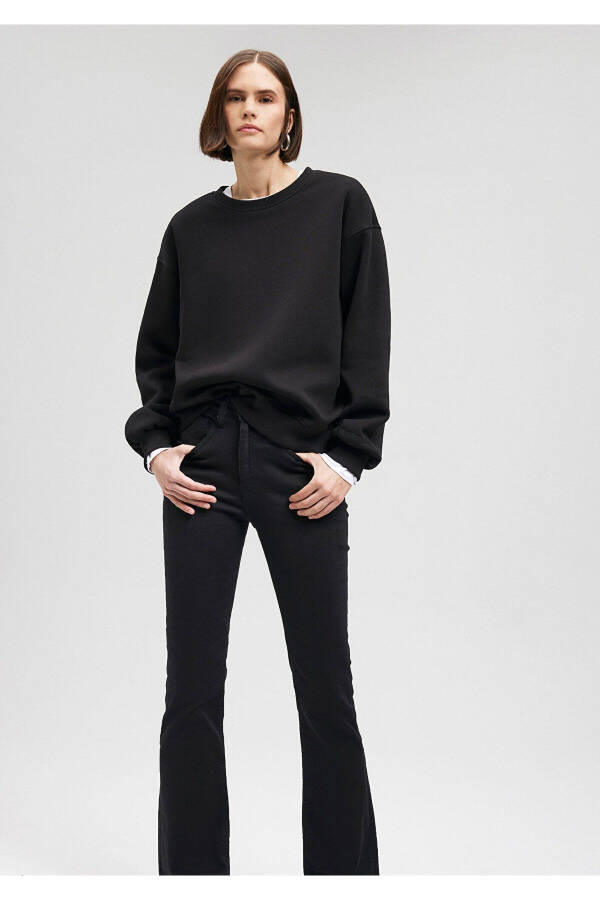 Black Crew Neck Basic Sweatshirt 1610198-900 - 23