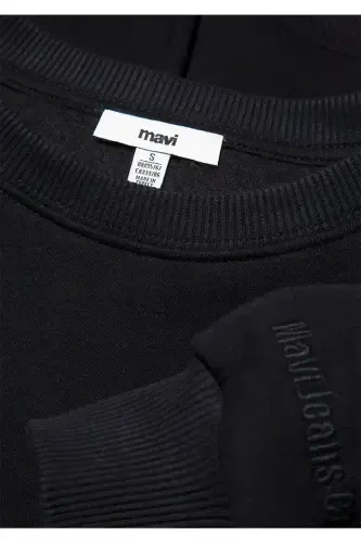 Black Crew Neck Basic Sweatshirt 1610198-900 - 8