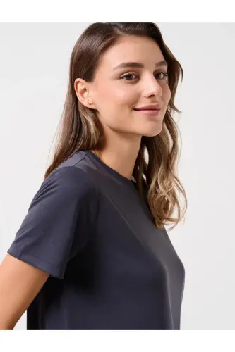 Black Crew Neck Short Sleeve Basic T-Shirt - 4