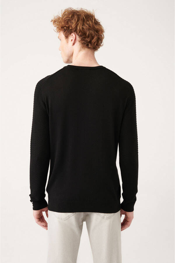 Black Crew Neck Sweater - 4