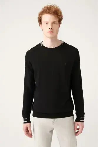 Black Crew Neck Sweater - 1