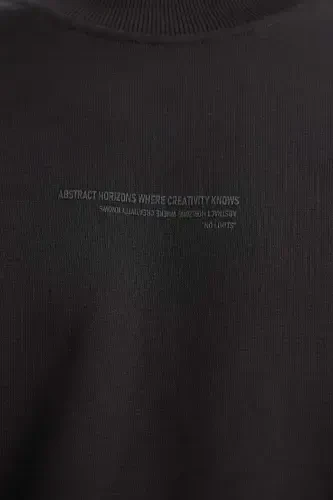 Black crew neck sweatshirt - 4