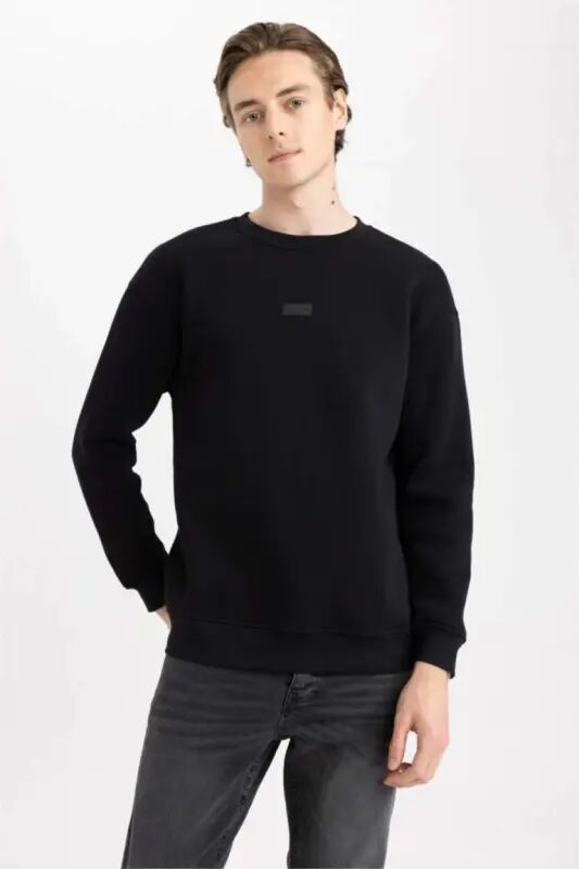 Black crew neck sweatshirt - 4