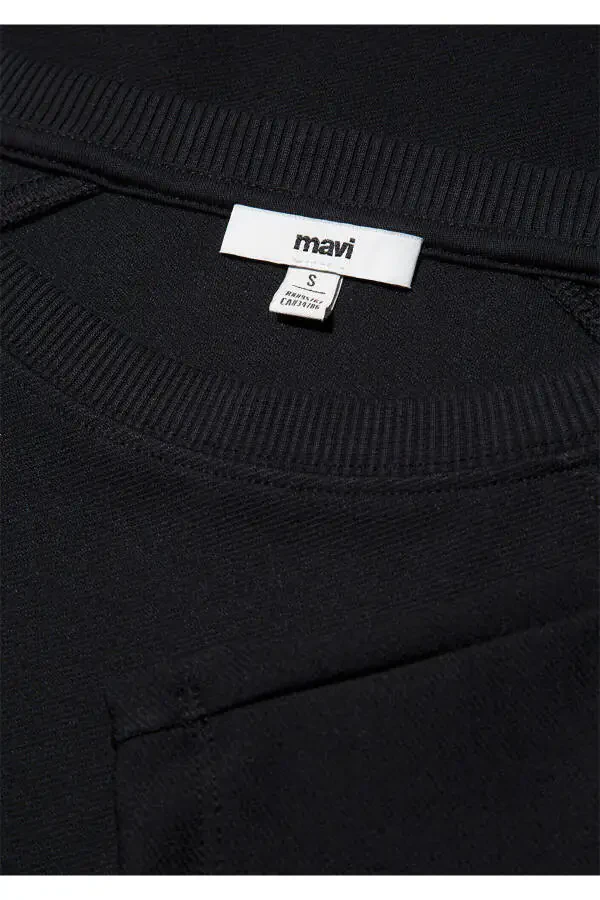 Black crew neck sweatshirt (1s10150-900) - 7