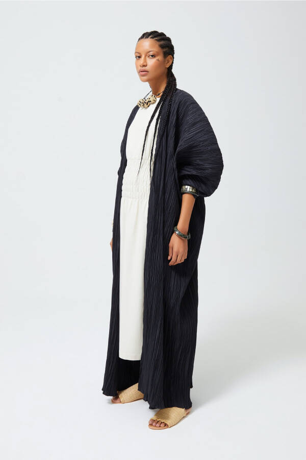 Black Crinkled Abaya - 4