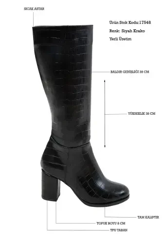 Black Crocodile Women's Boots - SOHO (1)