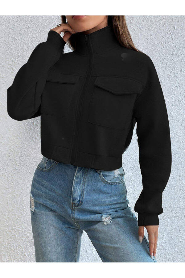 Black Crop Jacket - Cardigan - 6