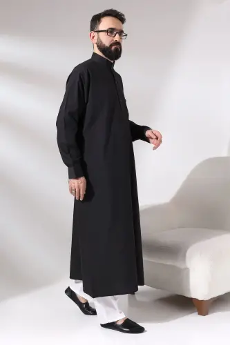 Black dagron fabric Ihram clothing for men, suitable for Hajj and Umrah - IHVAN ONLINE (1)