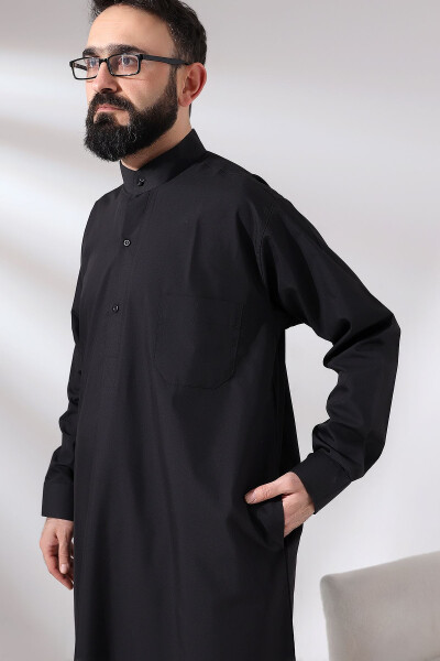 Black dagron fabric Ihram clothing for men, suitable for Hajj and Umrah - 4