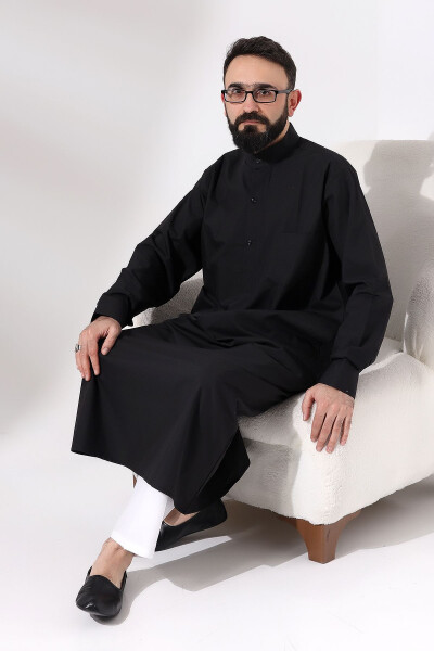 Black dagron fabric Ihram clothing for men, suitable for Hajj and Umrah - 7