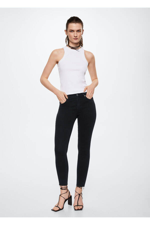 Black Denim Women's Pants - 5