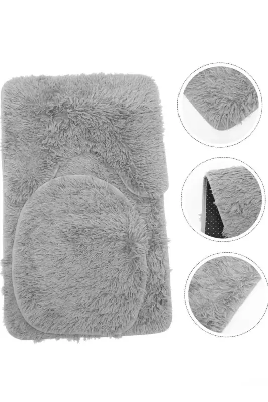 Black Diamond Home Bathroom Rug Toilet Set 3 Pieces 60x100 / 50x60 / 40x45 - 2