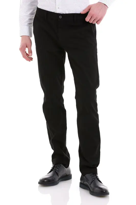 Black Dynamic Fit Patterned Cotton Side Pocket Canvas - 1