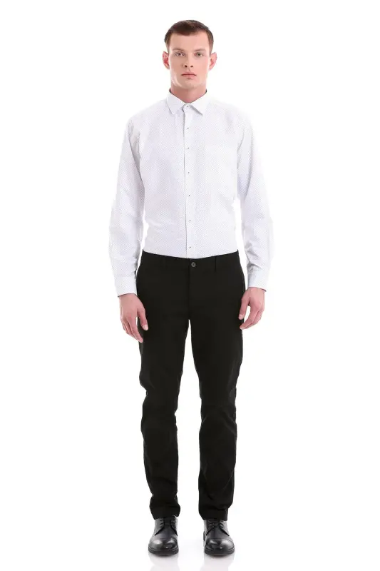 Black Dynamic Fit Patterned Cotton Side Pocket Canvas - 2