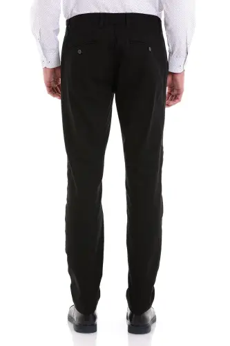 Black Dynamic Fit Patterned Cotton Side Pocket Canvas - 5