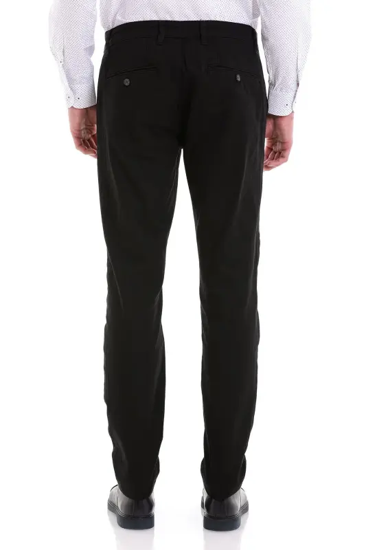 Black Dynamic Fit Patterned Cotton Side Pocket Canvas - 5