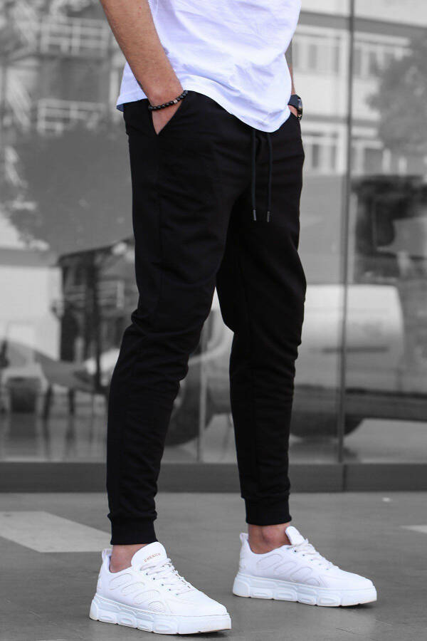 Black Elastic Bottoms Men's Sweatpants 4821 - 5
